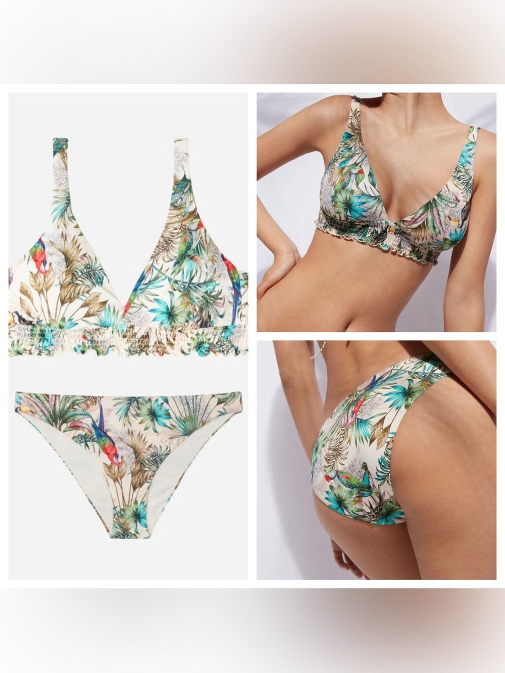 Calzedonia Cobey Tropical Toucan Print Bikini Set Size Medium 38896
